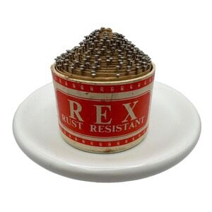 Vintage REX Rust Resistnat Desk Pins Original Pyramid Package No. 17